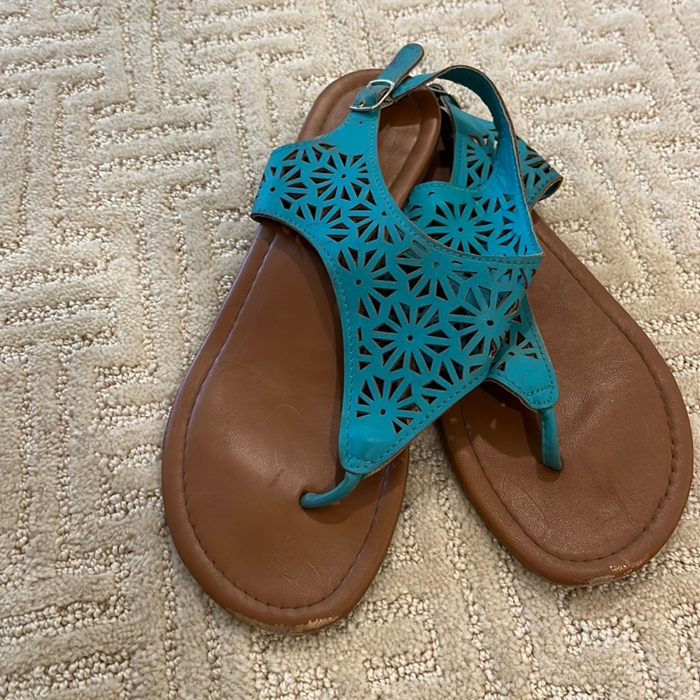 Teal cutout sandal